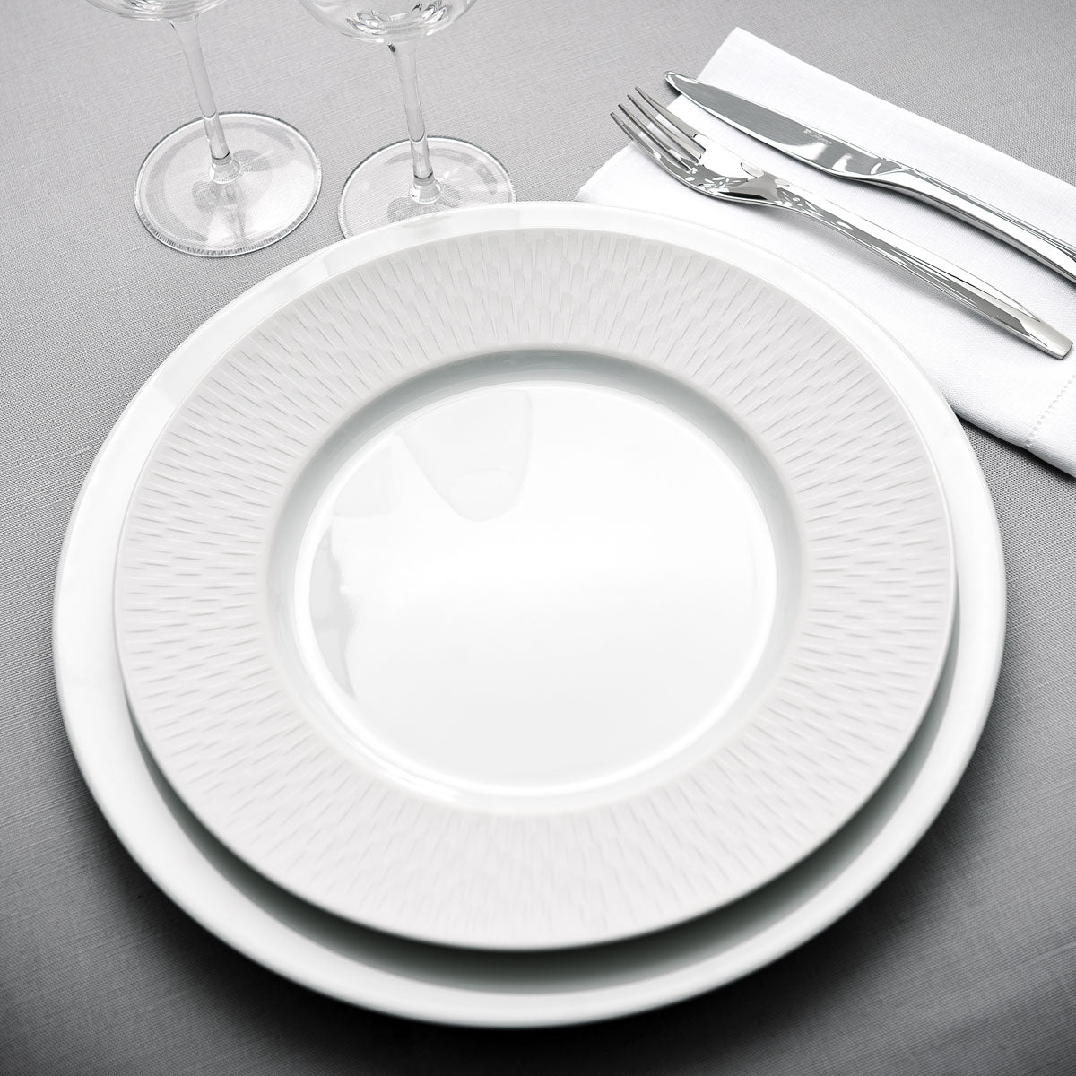 BOREAL SATIN BLANC Assiette à dessert 22,5 cm