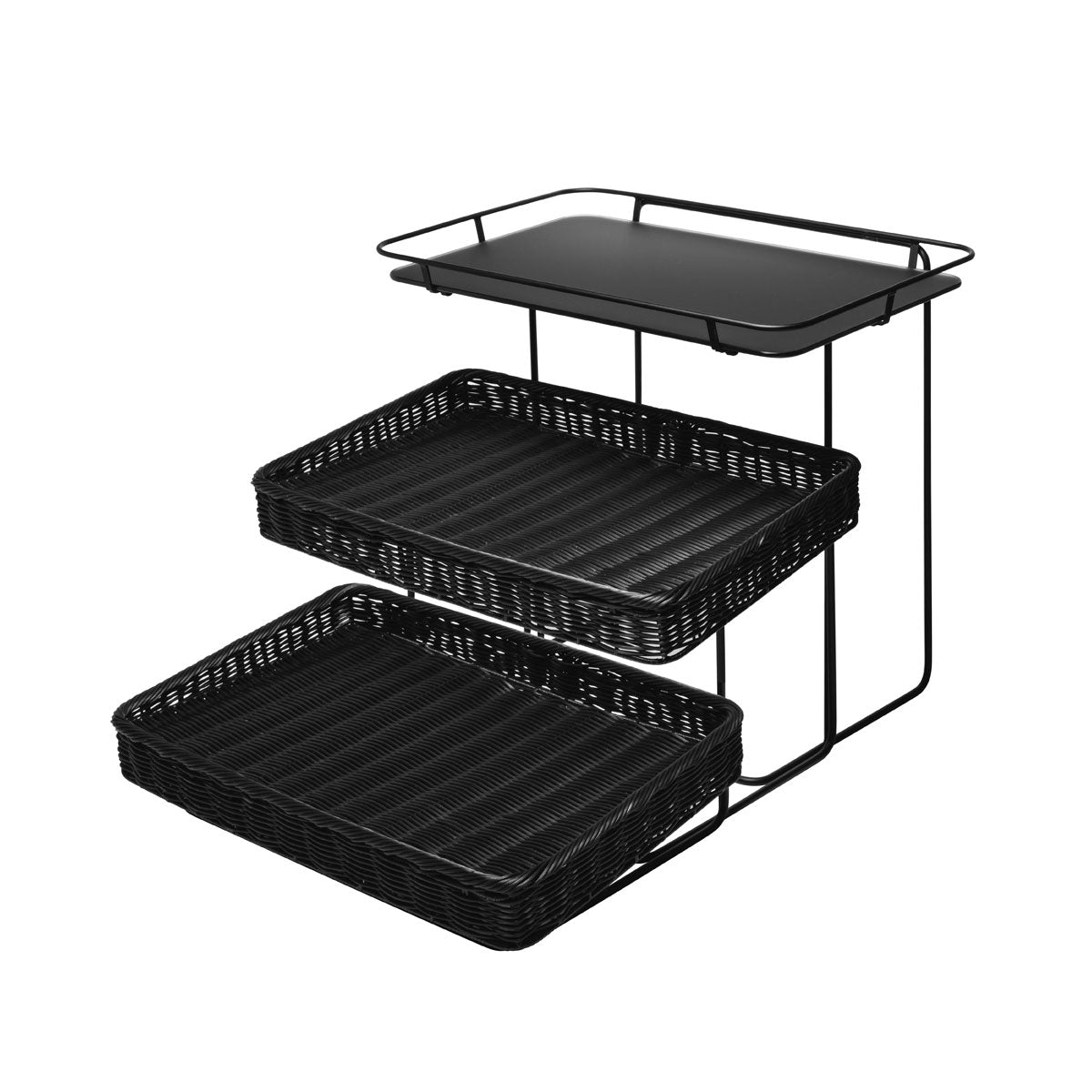 EVENTO Black rectangular tray 44x30.8x10.8 cm . 17 in 5/16x11 in 13/16x4 in 1/4 level 1