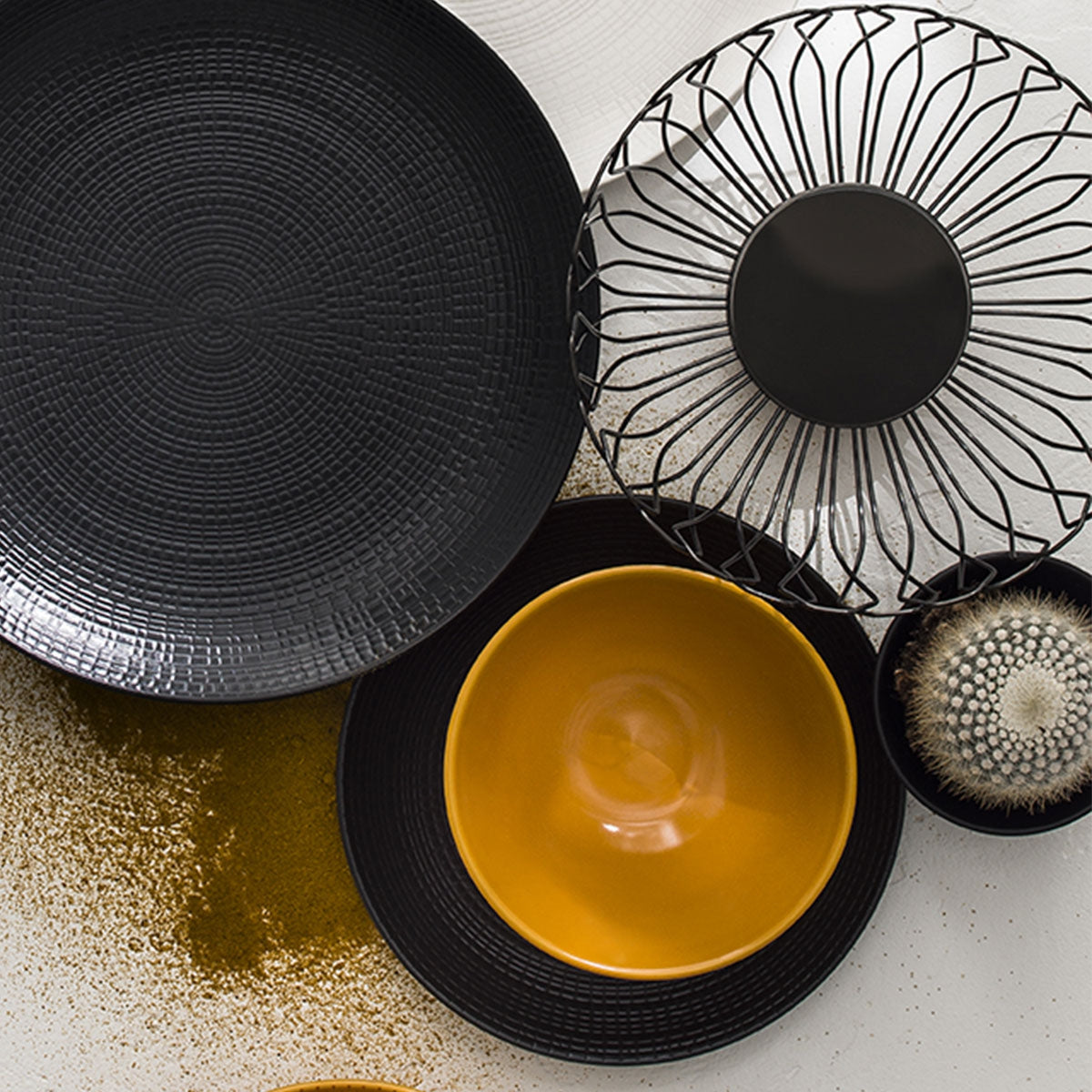 MODULO NATURE PIERRE DE LAVE Grande assiette creuse 21 cm