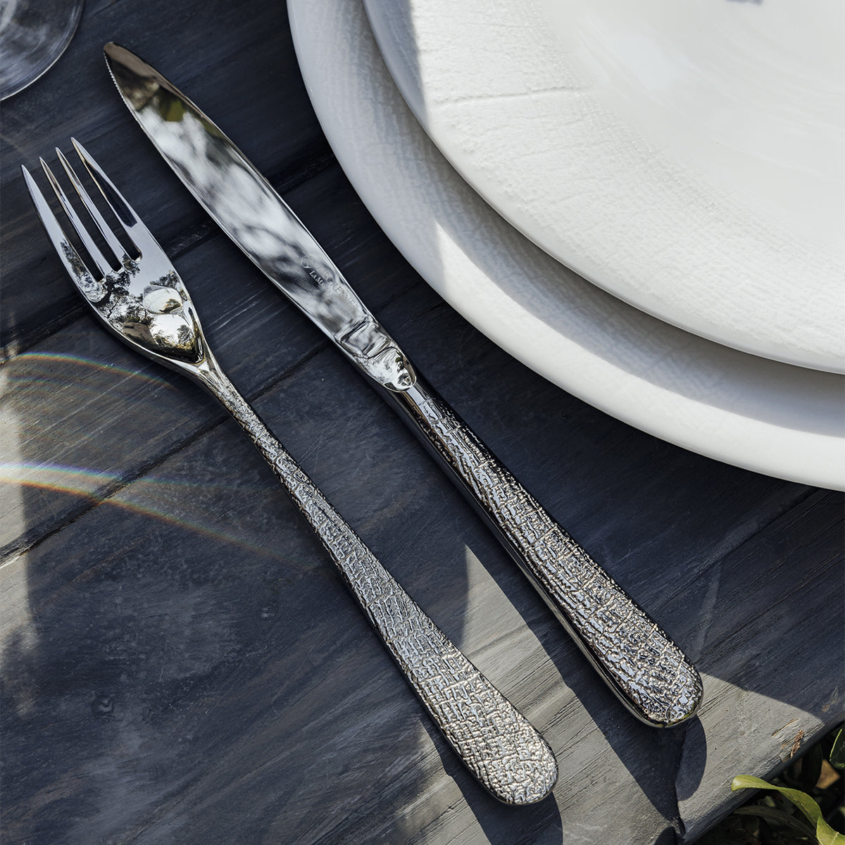 SUPERNATURE MIROIR Couteau de table monobloc lame scie
