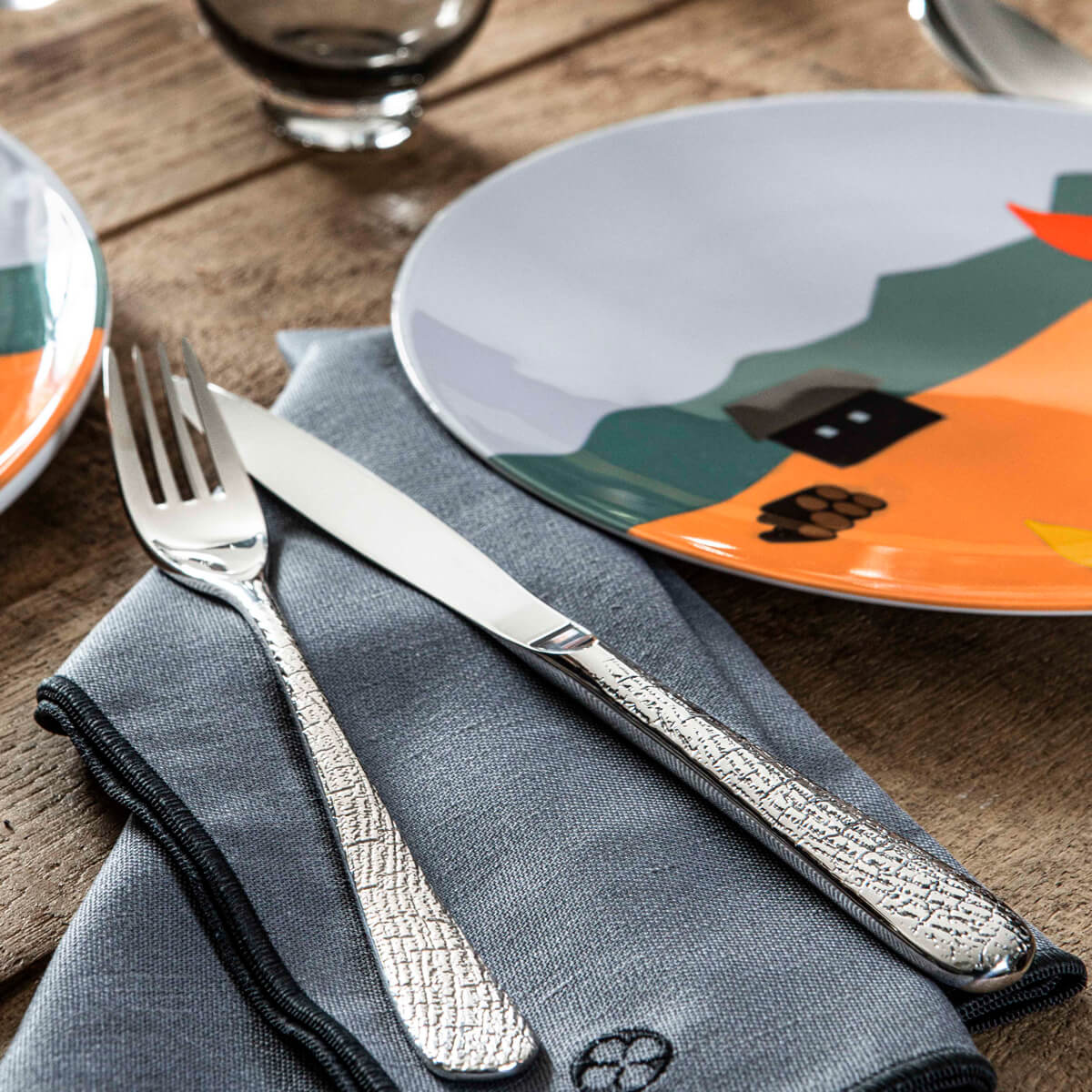 SUPERNATURE MIROIR Couteau de table monobloc lame scie