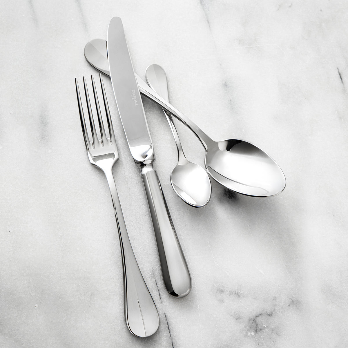 BLOIS MIROIR Couteau de table manche orfèvre lame unie