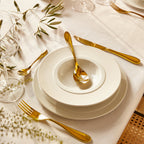 ONDE GOLD Couteau de table monobloc lame scie