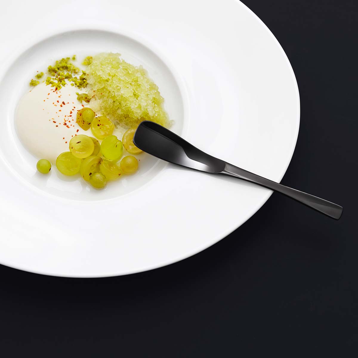 XY BLACK MIROIR Spatule de mise en bouche